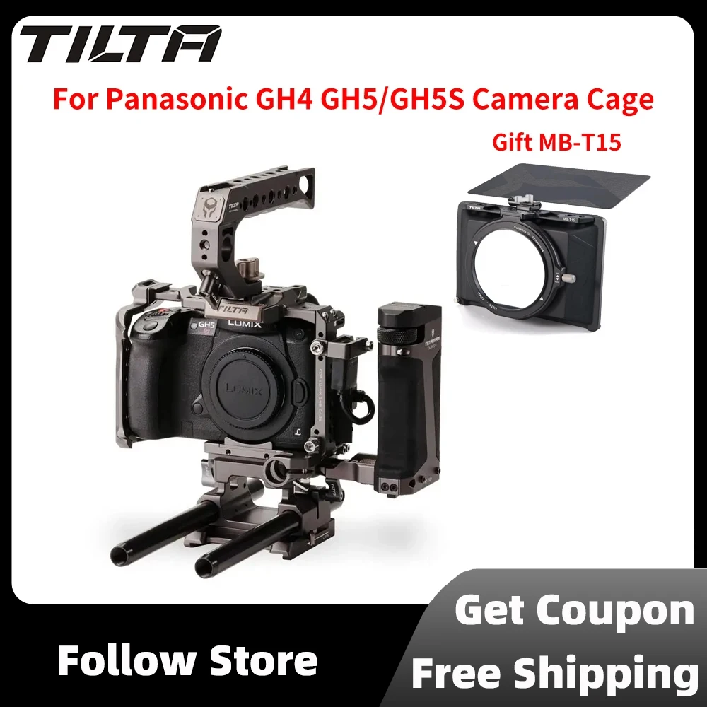 

TILTA TA-T37 Aluminum Alloy Full Camera Cage Tilta Gray Color for Panasonic GH4 GH5/GH5S Camera Bodies