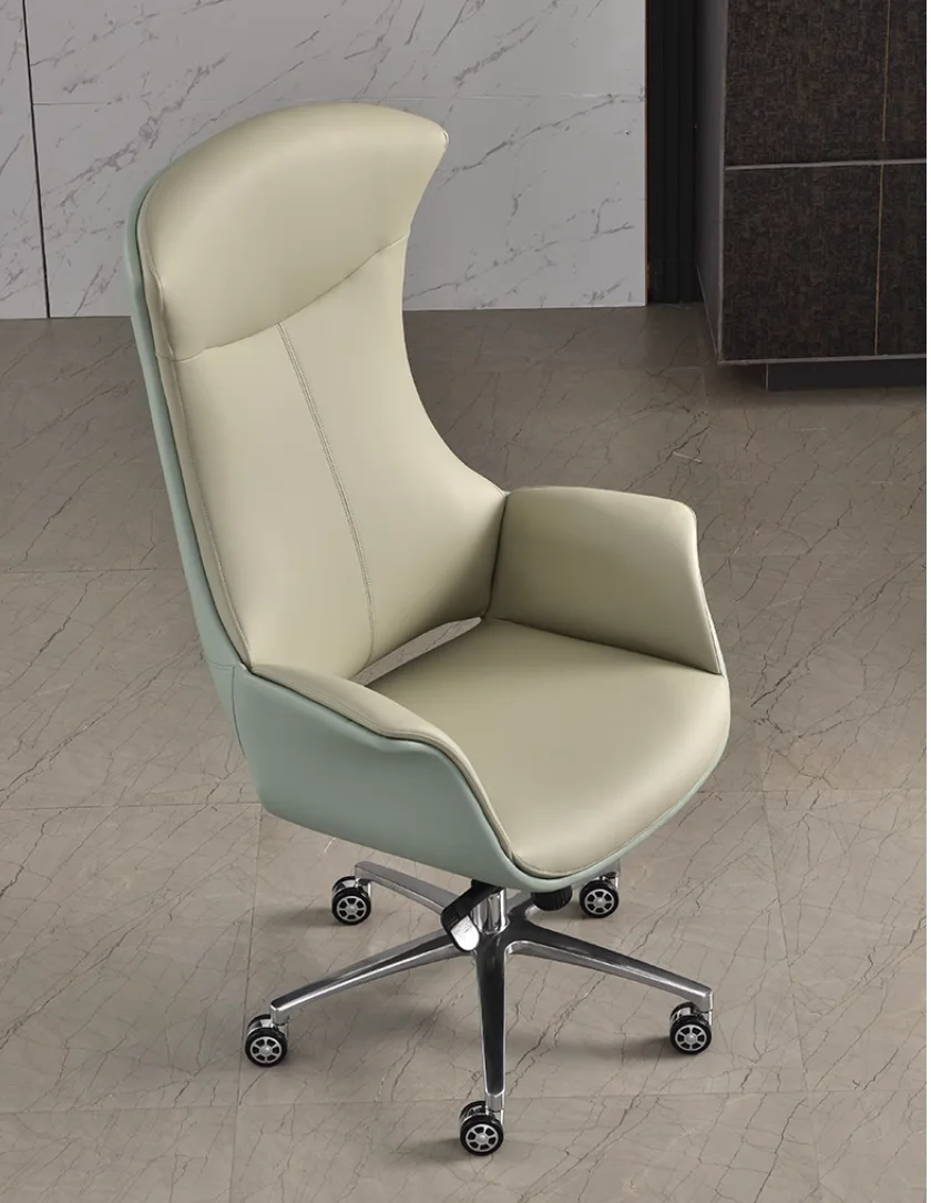 Shell chair Boss chair Comfortable sedentary ergonomic leather chair Business computer chair Home study office chair