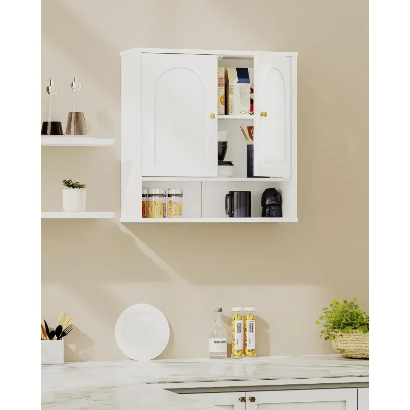 Bathroom Wall Mounted Locker with Adjustable Shelves, Medicine Cabinet, Wall Mounted Toilet Locker