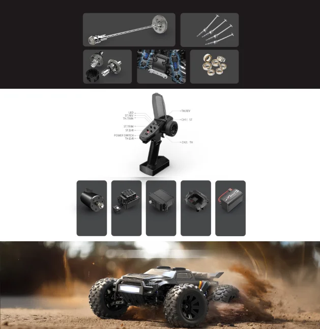 Nowy Mjx 12212 1:12 Samochód RC Bezszczotkowy 58km/H Wysokobiegowy Pojazd 4WD Napęd Zdalnie Sterowany Samochód Zabawka Model Pojazdu Terenowego