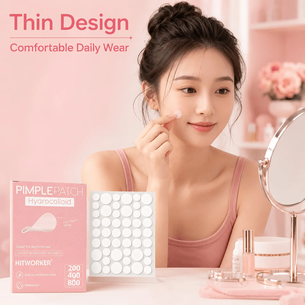 240/480/720pcs Hydrocolloid Blemish Cover Patches, Tea Tree Oil Spot Stickers, Invisible Look Face Patches For Daily Beauty Rout view 4