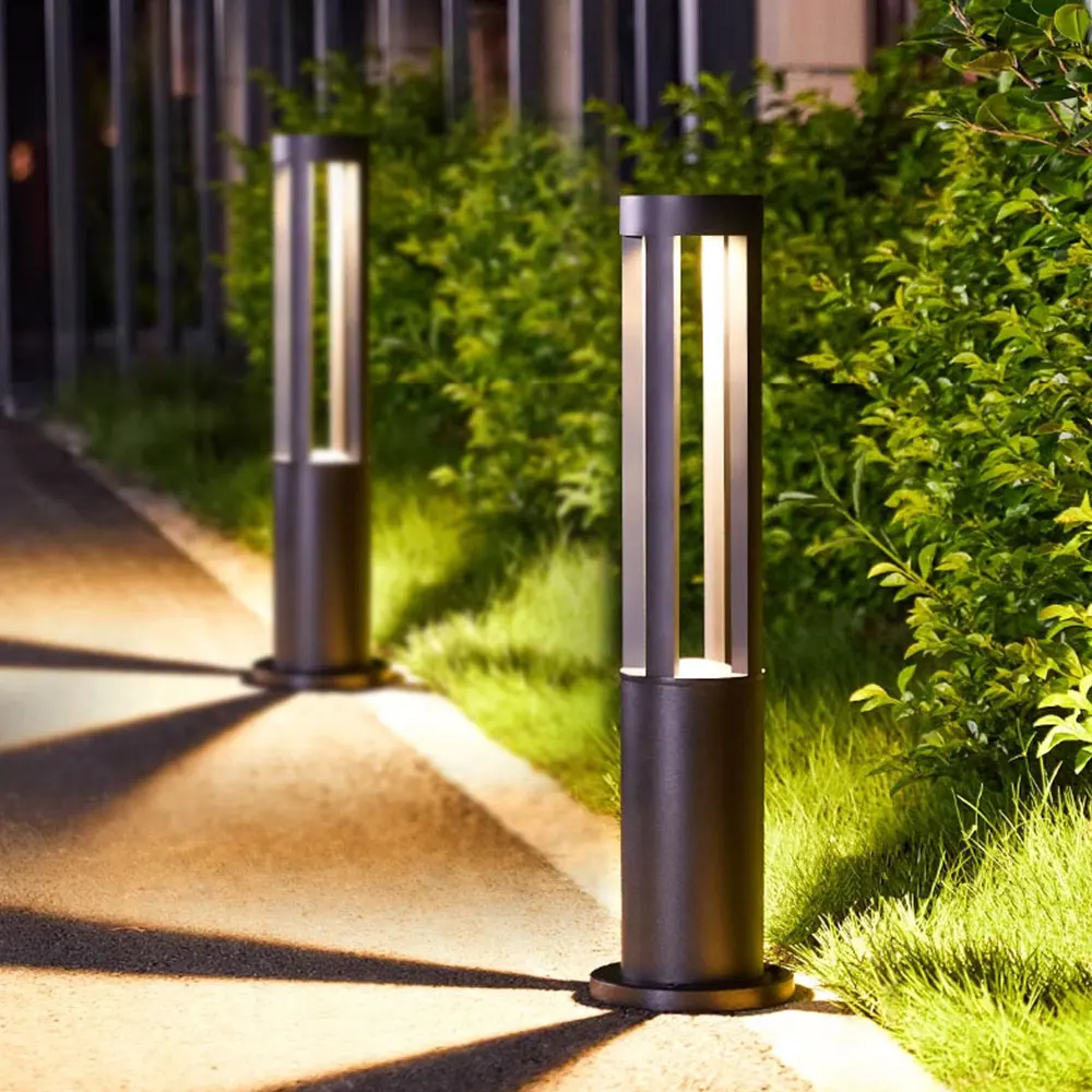 Most Popular Modern Outdoor Bollard Light IP65 Waterproof LED Garden Lights Aluminum Body Lawn Lamps