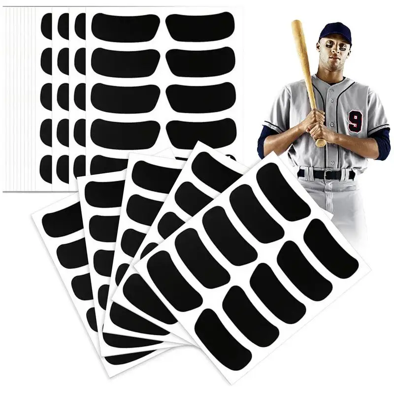 Baseball Eye Black Stickers 50 Sheets Breathable Under Eye Football Strips Sports Eye Stickers For Girls Boys Adults Kids Sport