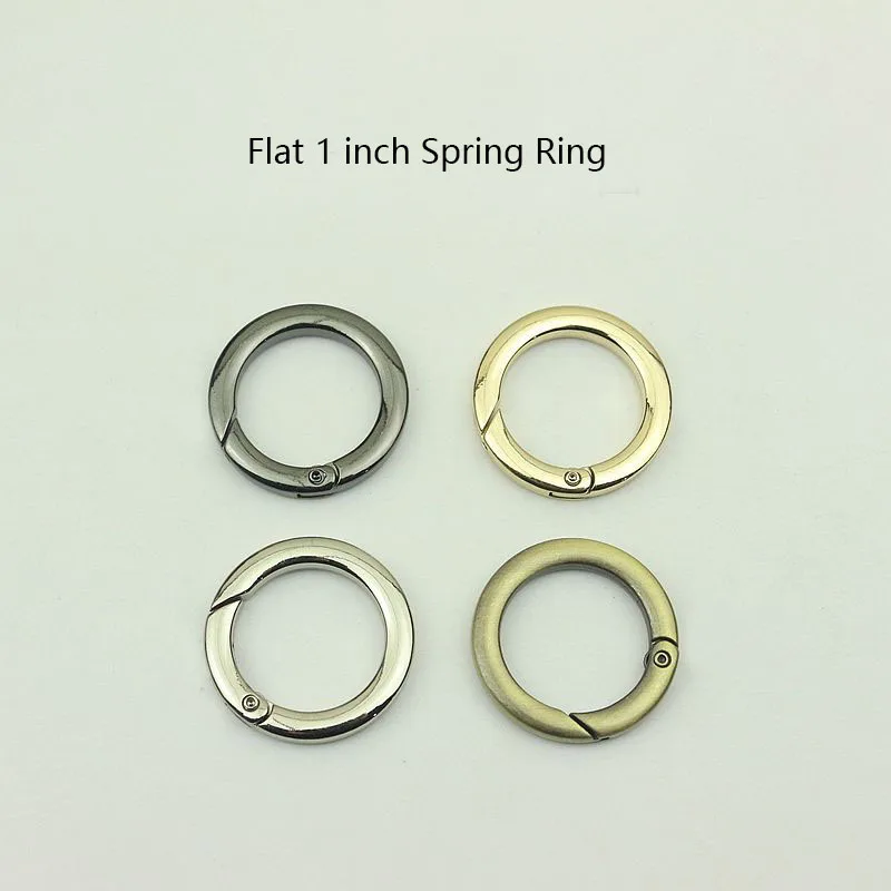 

30Pcs 25mm Flat Metal Spring Rings Bag Strap Hook Buckle Handbag O Ring Connector Belt Clasp Dog Collar Buckles DIY Accessory