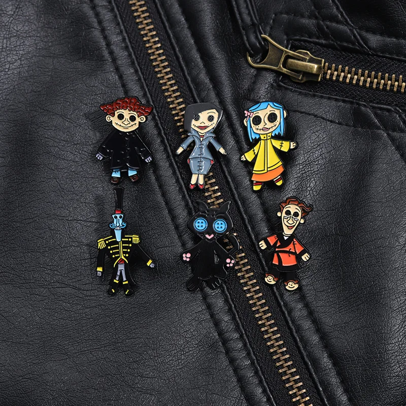 Horror Anime Cartoon Hallowmas Enamel Pin Brooches Coraline Backpacks Clothes Lapel Pins Accessories for Women Cute Jewelry Gift