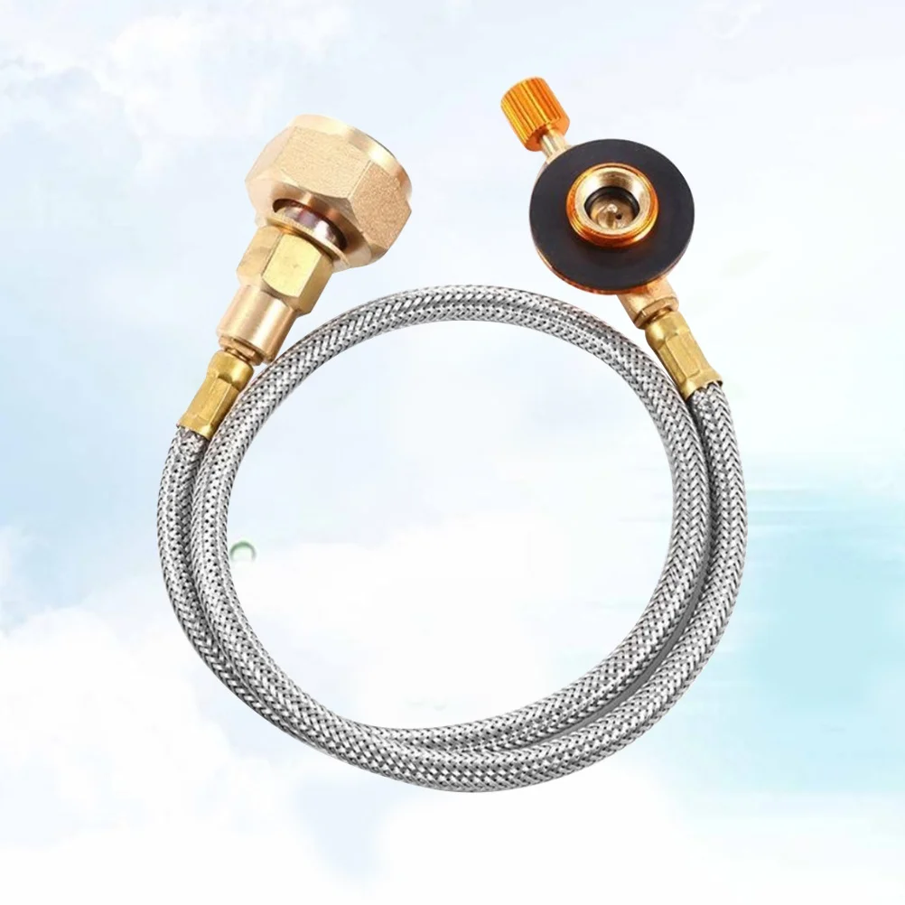 

Gas Tank Inflation Valve Metal Safe Conversion Joint for Outdoor Stove Flat Gas Tank Inflation Adapter Camping Use