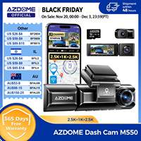 AZDOME Dash Cam M550 4K+2.5K Built-in GPS WiFi Car Dash Camera Front Inside Rear 3 Way IR Night Vision Car DVR Support Rear Cam