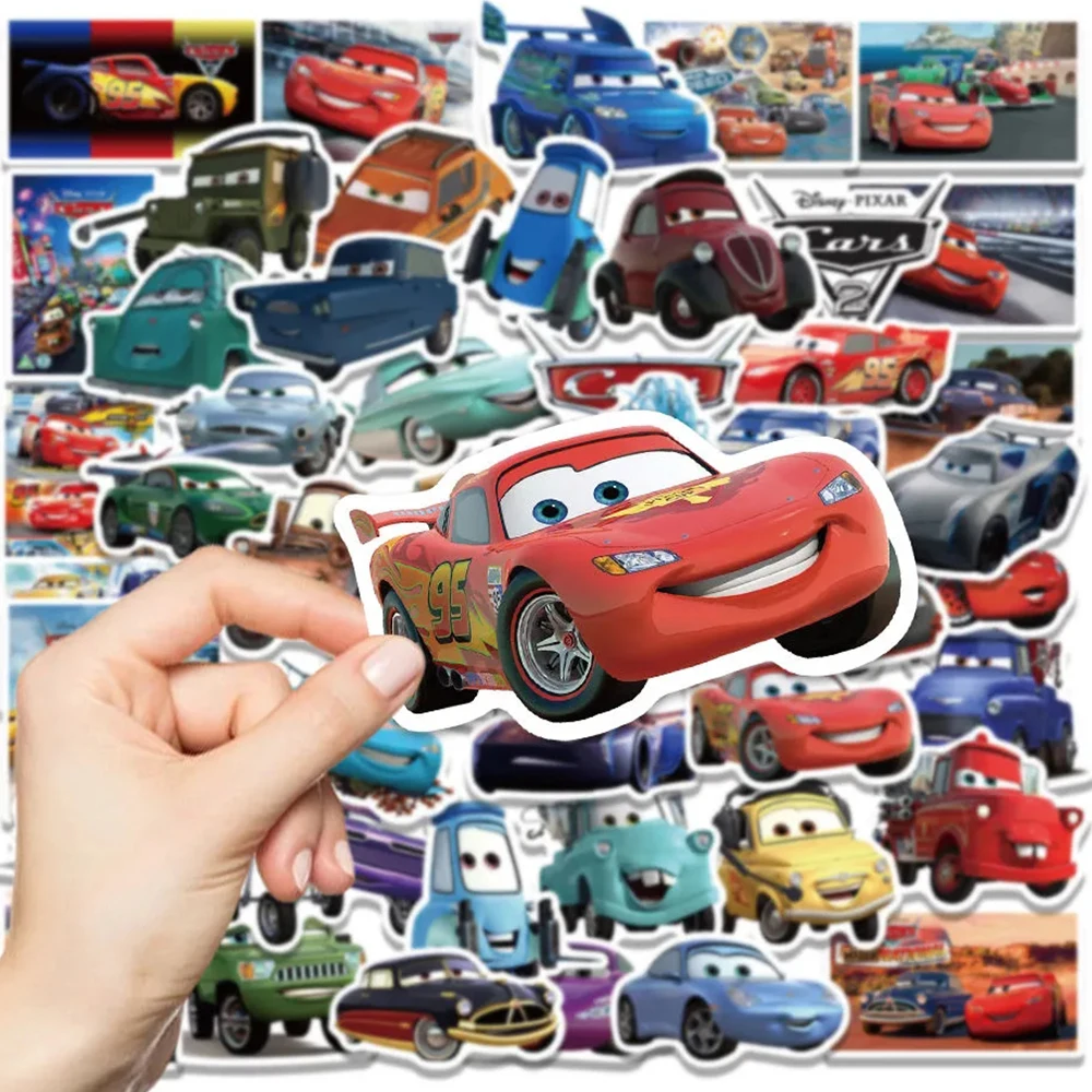 10/30/50pcs Disney Cartoon Cars Lightning McQueen Stickers for Kids DIY Skateboard Motorcycle Car Waterproof DIY Sticker Toys