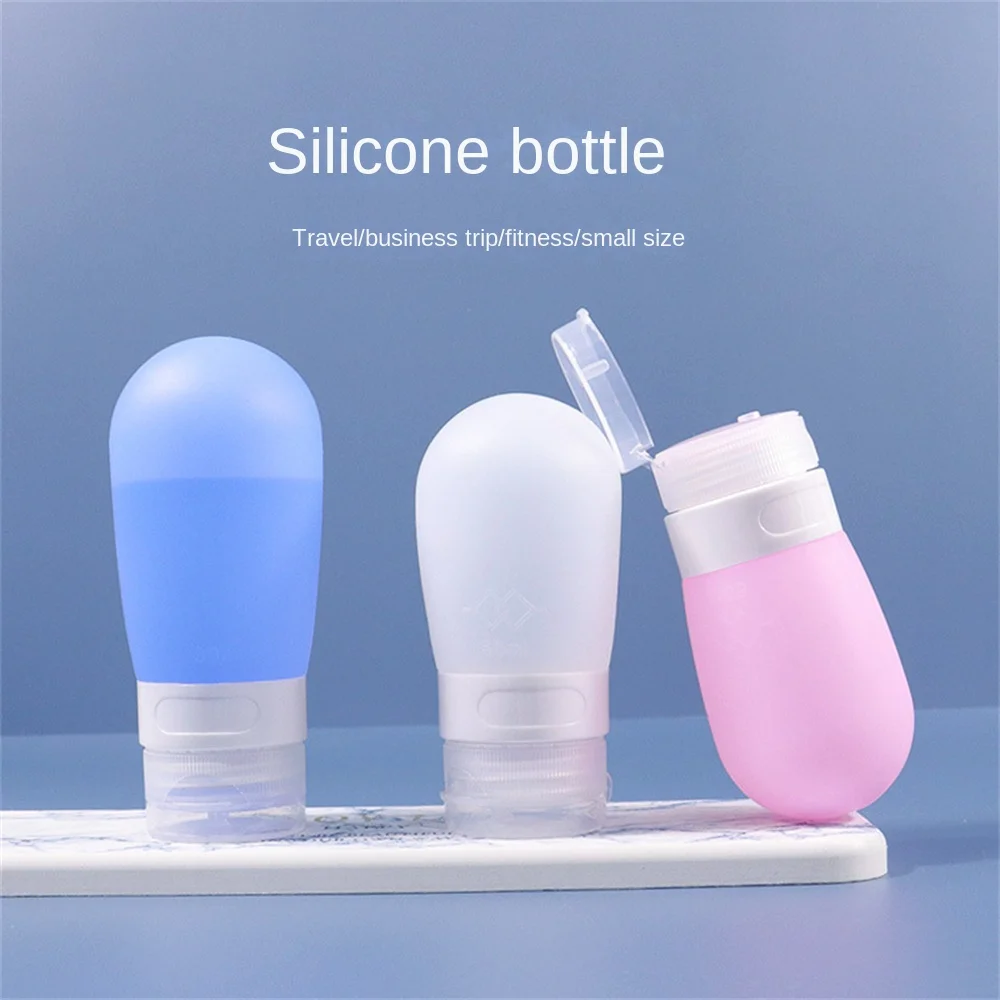 Botella vacía de silicona para viaje, contenedor portátil para loción, champú, jabón, 38ml, 60ml, 80ml