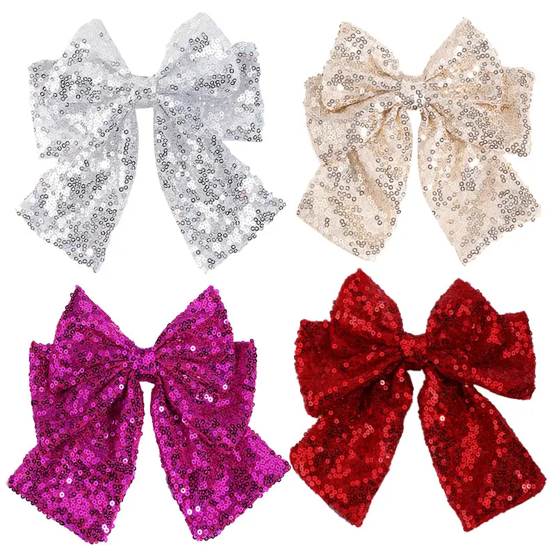 ncmama Big Bows Sequins Hair Clip For Women Fashion Girls Handmade Bowknot Hairpins Ladies Barrette Headwear Hair Accessories