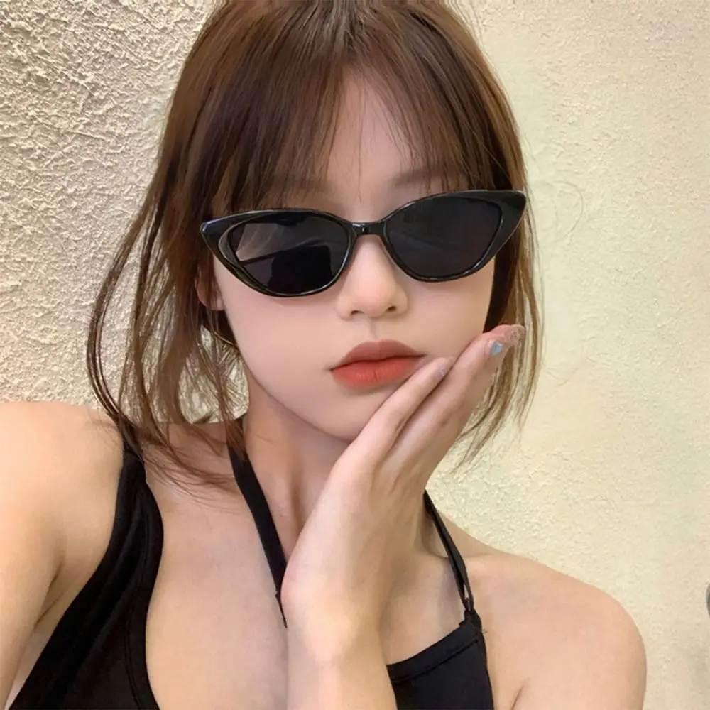 Gafas de sol con forma de ojo de gato, lentes de protección solar para playa, a la moda, montura pequeña, Verano