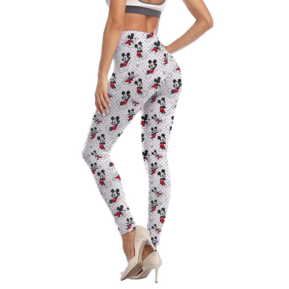 Disney Mickey Mouse printSexy Women Gym Yoga High Waist Push Up Tie-dye Seamless Fitness Workout Sports Tights Running Pants ﻿