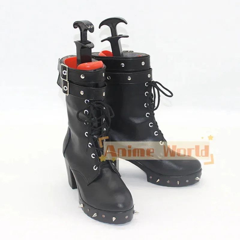 qq 123Hololive Virtual YouTuber Hololive -Advent- EN Shiori Novella Scarpe Cosplay Stivali di Carnevale di Halloween Realizzati su misura