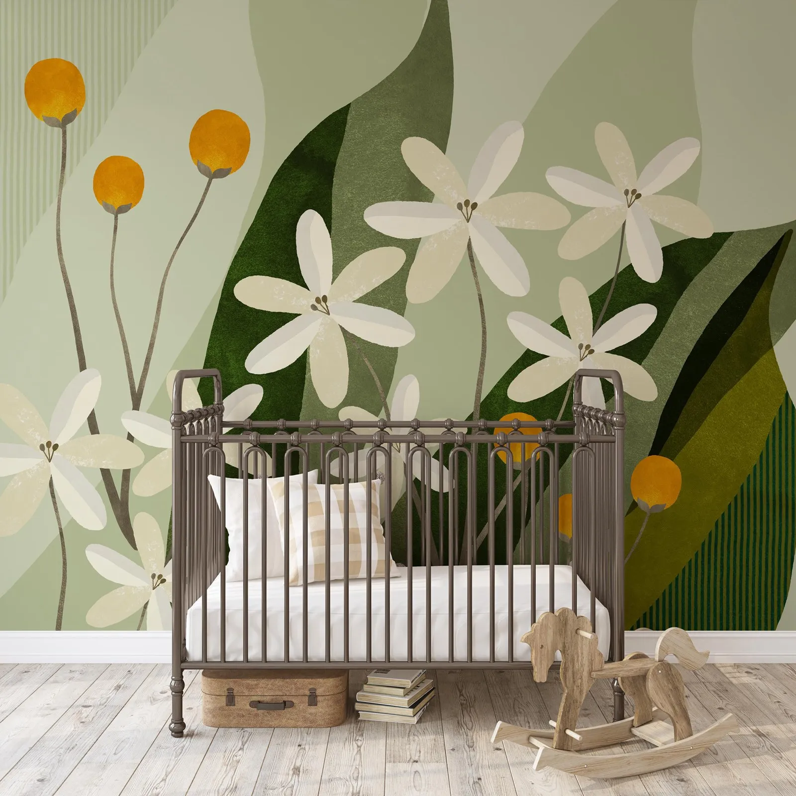

Holly Floral Wallpaper Mural ,Large Scale Moody Flowers Wall Paper For Living Room Decoration,Traditional Non-woven Papers,