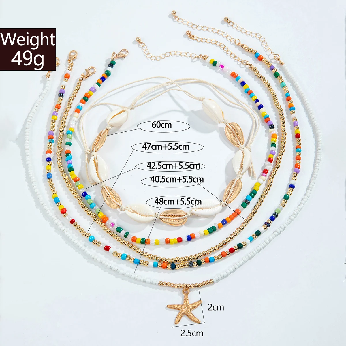 docona Bohemia Shell Starfish Pendant Necklace for Women Sand Beach Measle Chains Necklaces Jewelry Party Girls ожерелье 25134