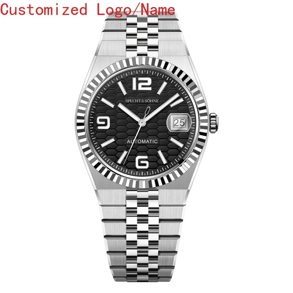 

Luxury Casual Calendar Men Women Automatic Mechanical Watch Stainless Steel Sapphire Black White Blue Land Watches Customized