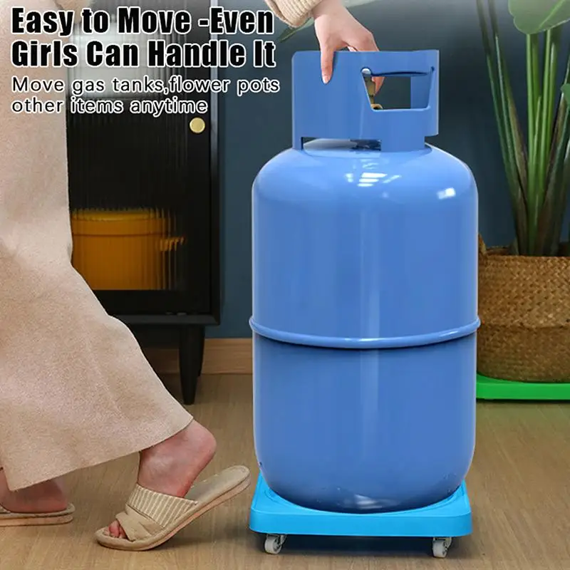 Moveable Gas Tank Tray Multifunctional: Storage Rotatable Rack Pulley Flowerpot Bracket