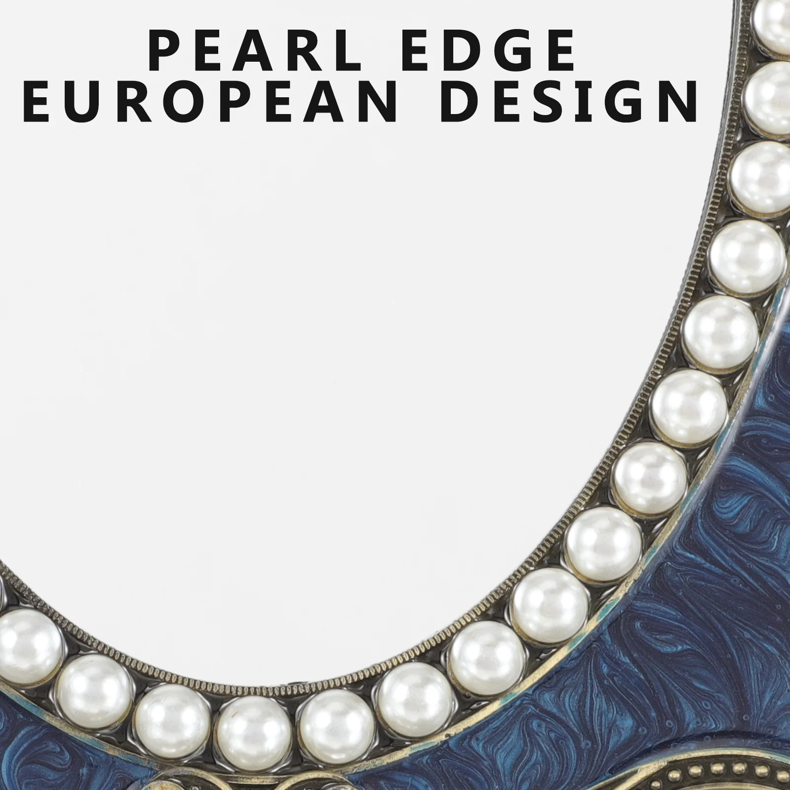 豪華なパールダイヤモンド化粧鏡レトロデスクトップバニティミラー安定したベースドレッシングテーブル装飾ギフトヨーロッパの装飾