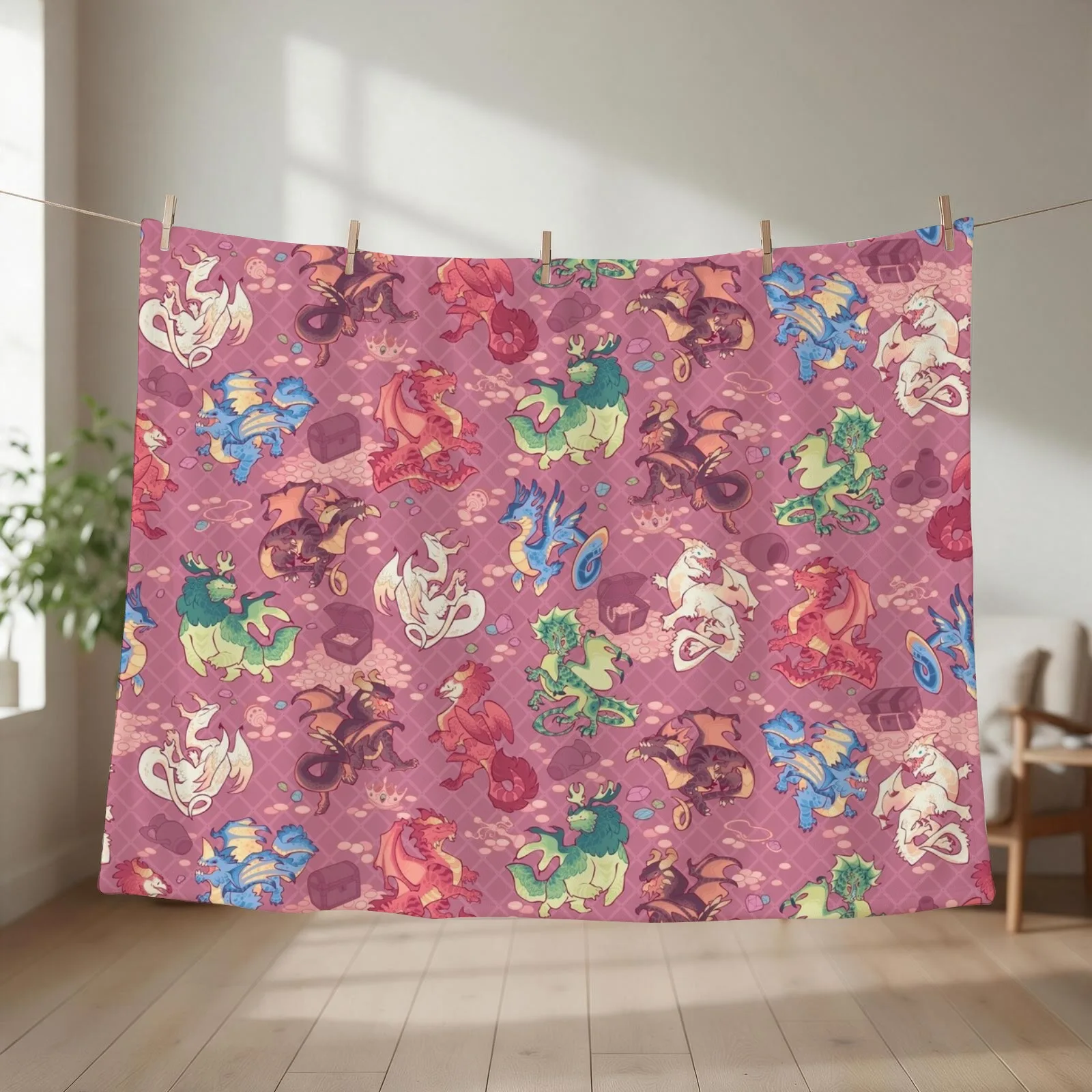 Chromatic dragons in red Throw Blanket Soft Beds Thins blankets ands Flannels Blankets