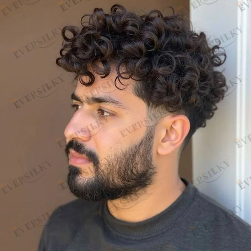 دائم الاسترالية الدانتيل قاعدة الرجال الشعر المستعار الإنسان غير قابل للاكتشاف 18 مللي متر مجعد قوي أحادية قاعدة الرجال الشعر المستعار أسود براون هيربيسي