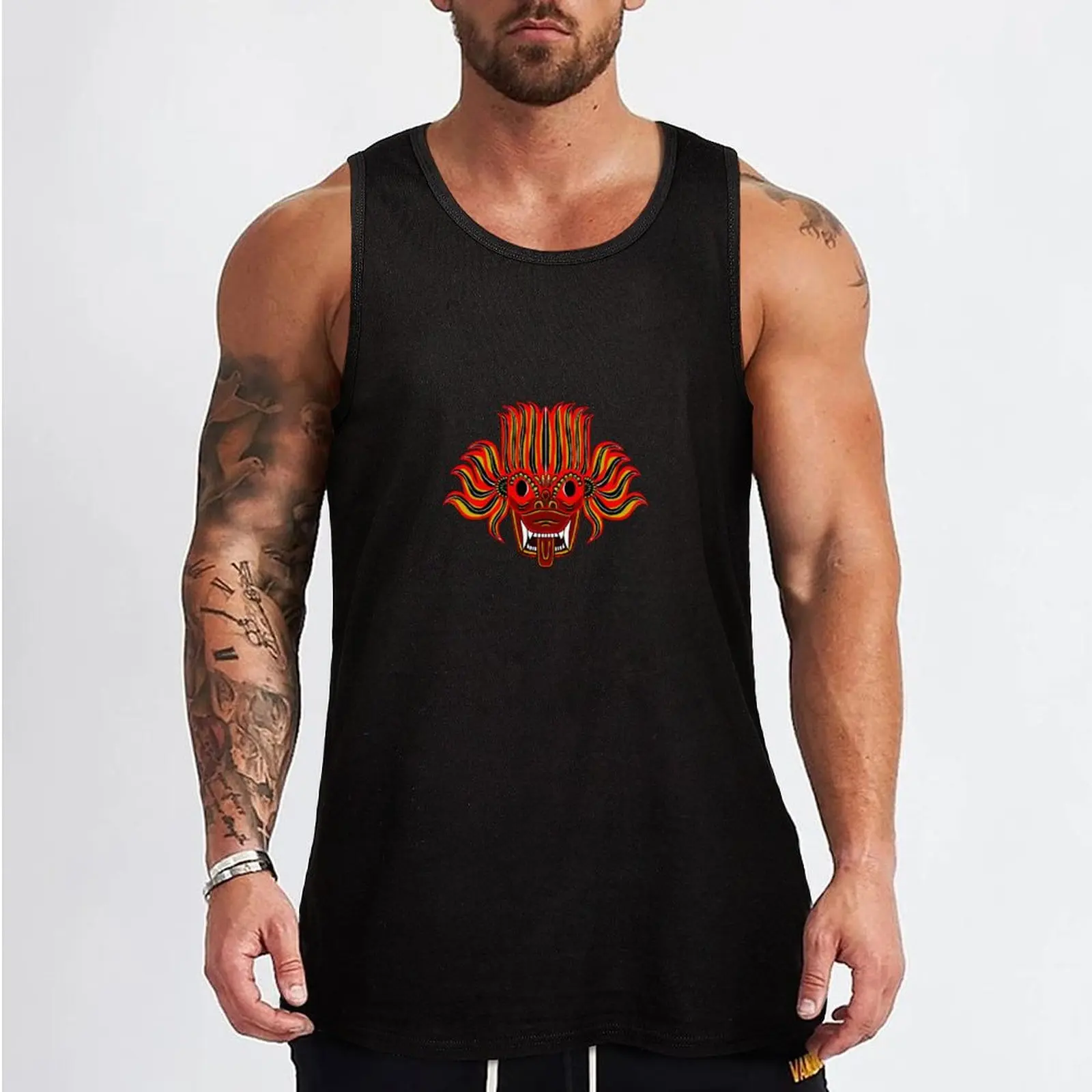 Ves muhunu Collection (Traditional Devil Mask Set) Tank Top Simple Tank Top Soft Breathable Daily