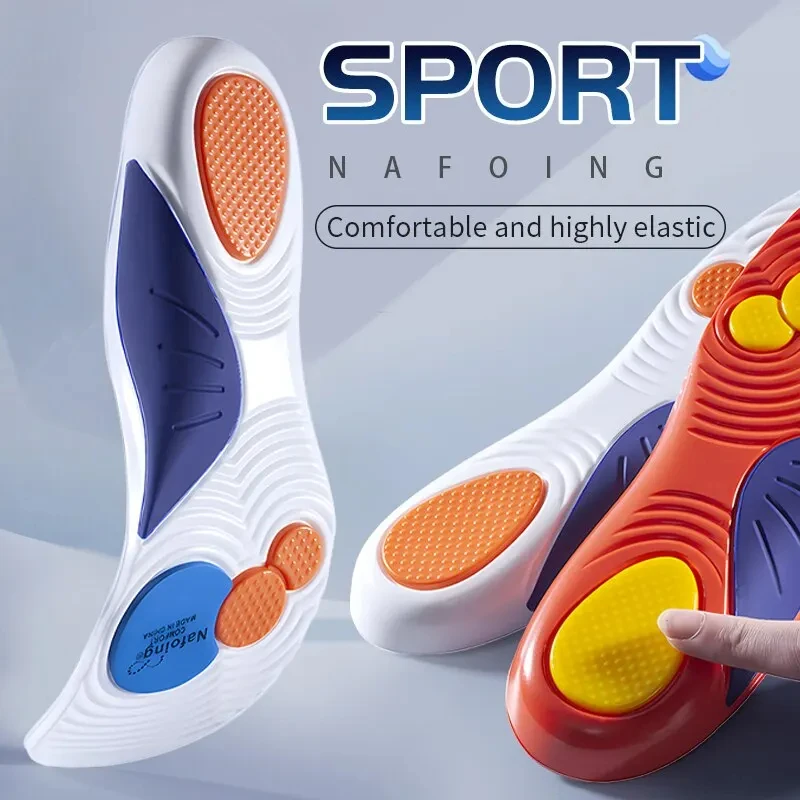 Sport Insoles for Shoes Sole Shock Absorption Deodorant Breathable Cushion Running Insoles for Feet Man Women Orthopedic Insoles