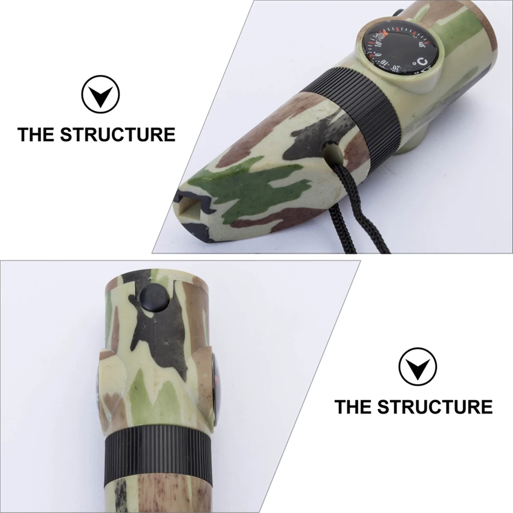

3 Pcs Compass Thermometer Whistle Survival Turbine for Hiking Abs Multifunction Camping