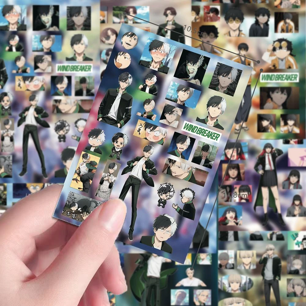 

4/8Sheets Wind Breaker Anime Stickers Cool Haruka Sakura Suo Hayato Cartoon Sticker Kaji Ren Umemiya Hajime Kiryu Mikado Decals