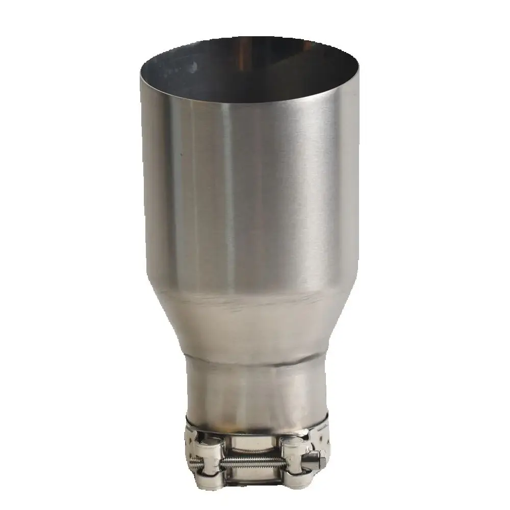 MILLTEK SPORT Nozzle Knalpot Mobil 304 Stainless Steel Angle Cut Silvery Brushed Single Tube pada Tailpipe 2.5 Inci dan 4.5 Inci