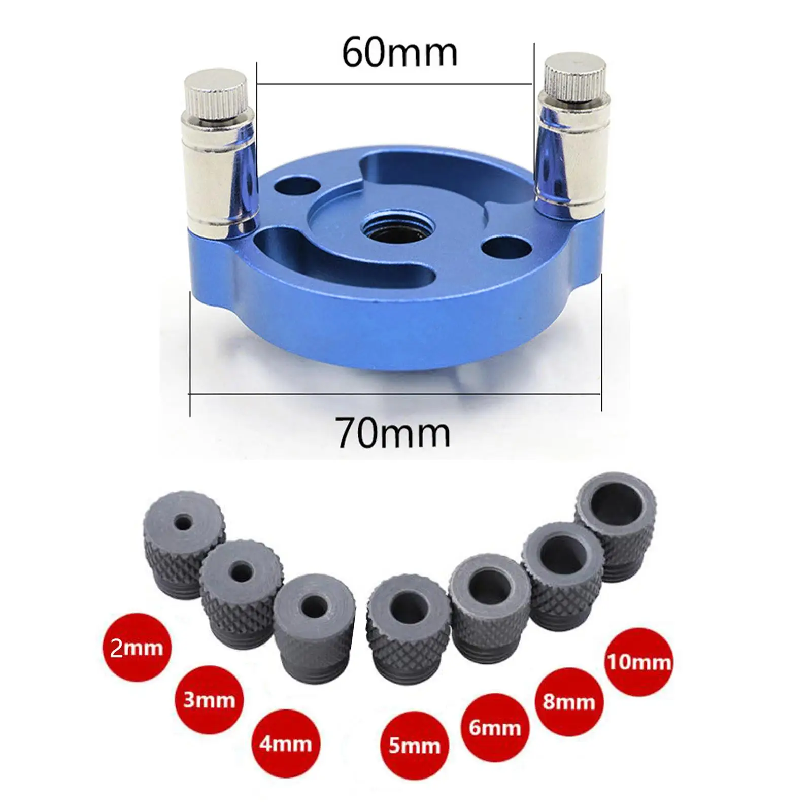 Jig Hole Self Centering Drill Guide Kit Holing with 2-10mm Drill Bushings 3-Hole Drill Bit Guide Dowelling Wood for Woodworking