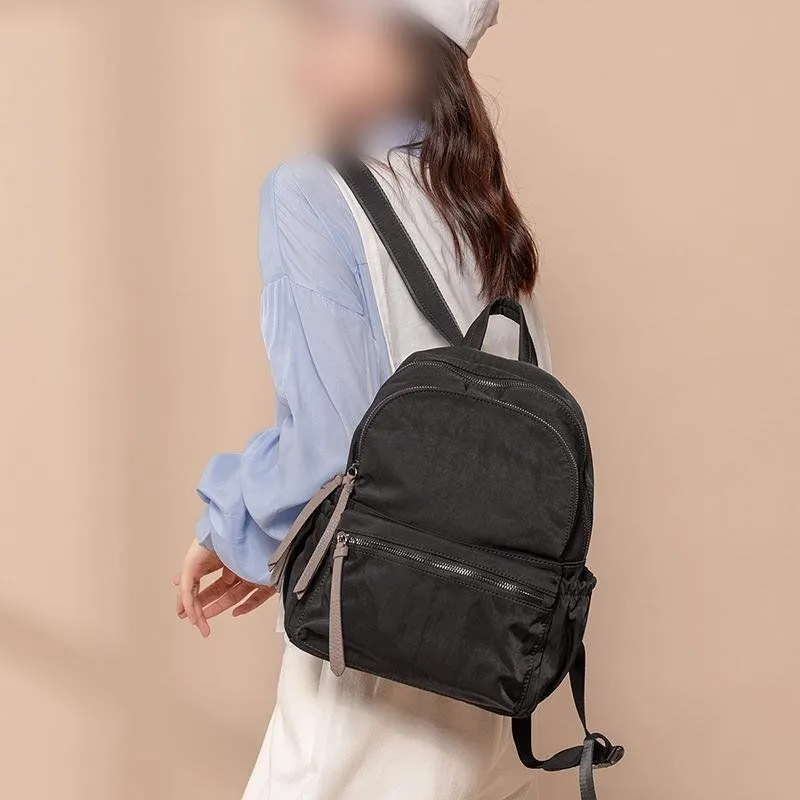 Sac à dos en toile simple avec fermeture éclair pour femme, sac à dos de voyage décontracté pour fille, mode coréenne, nouveau, petit, frais