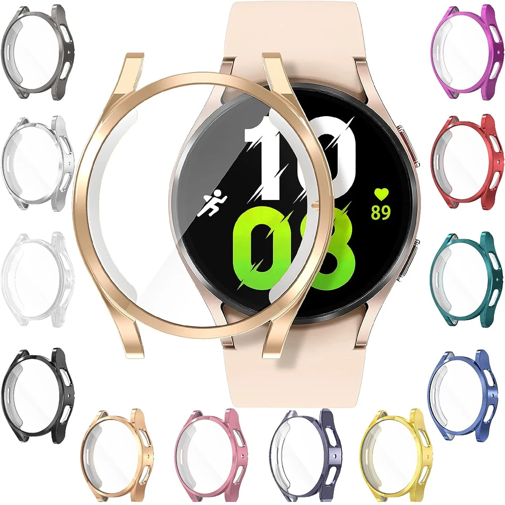 Cover Case for Samsung Galaxy watch 4/4 classic 46mm 42mm 40mm 44mm TPU Plated all-around Screen protector Galaxy watch 4 Case