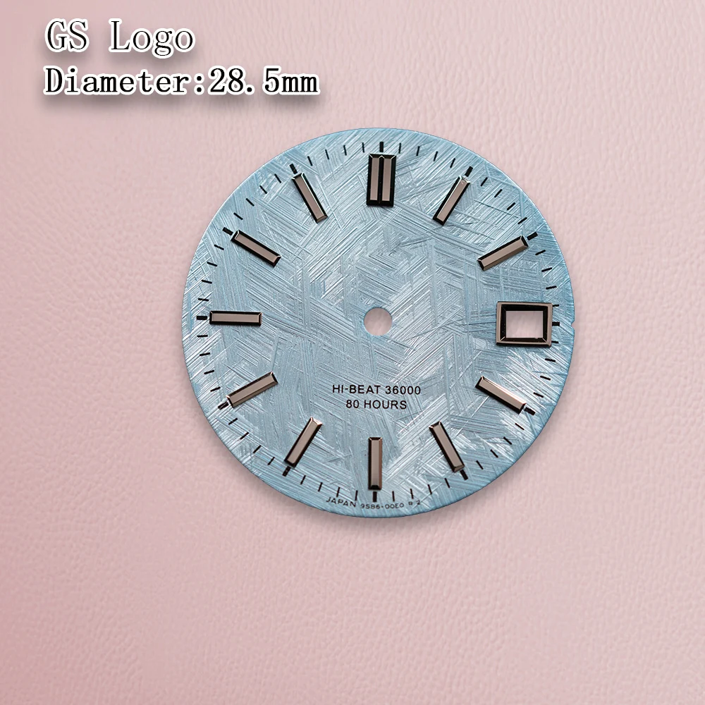 Logo S o logo GS Quadrante in meteorite da 28,5 mm quadrante grigio senza lancette Adatto per accessori per la modifica dell'orologio con movimento NH35 NH36