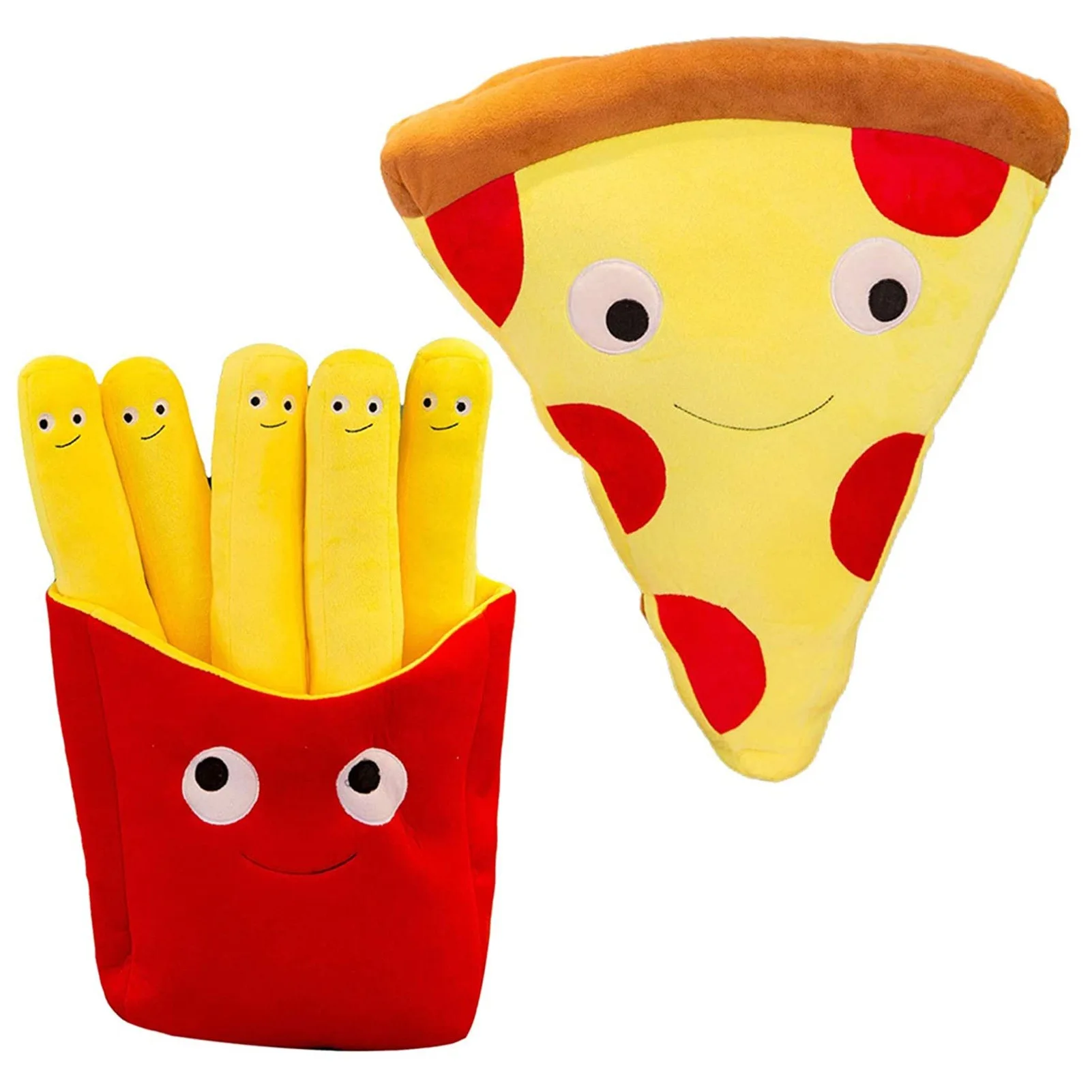 

Плюшевая подушка для пиццы и картофеля фри, игрушка с мультяшным рисунком, имитация пиццы, картофель фри, дизайнерская диванная подушка, плюшевая кукла