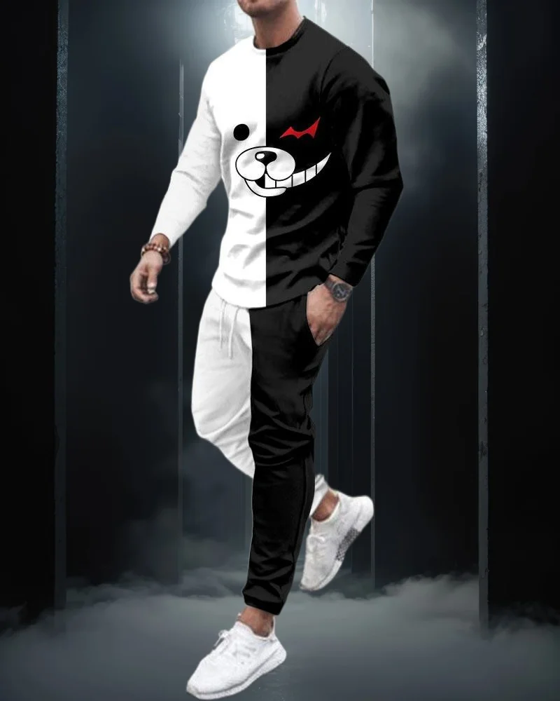 

NEW Latest Explosive Suits 3D Printed Ethnic Style Hunting Graffiti Men's Fashion Trend Long Sleeve T-Shirt Pants Set for Adults