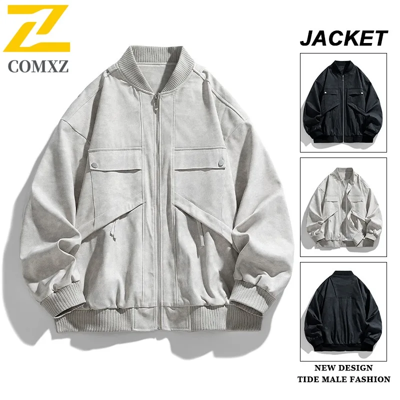 

COMXZ Мужская куртка в корейском стиле, водонепроницаемая ветрозащитная куртка с капюшоном, свободное пальто из софтшелла, весенне-осенняя уличная тактическая парка