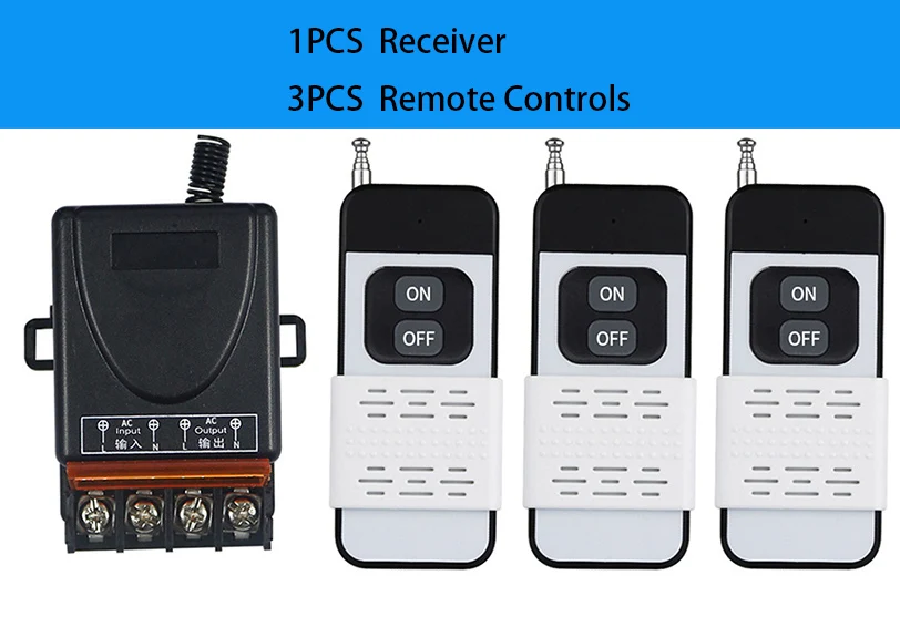 433Mhz無線周波数リモートコントロールスイッチAC 110V 220V 30Aワイヤレスリレーレシーバーとトランスミッター、1000メートル長距離