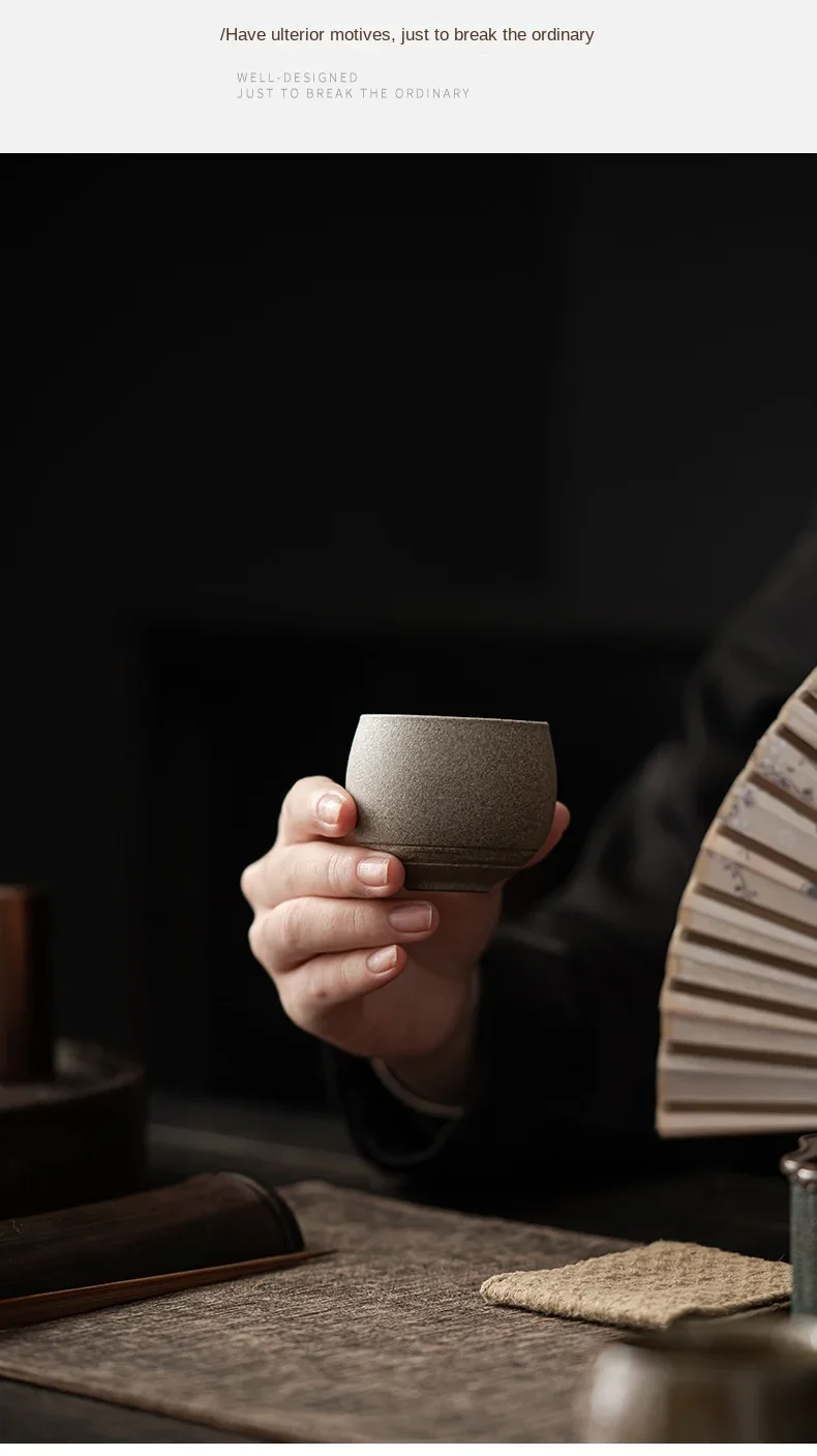 1pc Japanischen Stil Handgemachte Steinzeug Tee Tasse Kung Fu Tee-Set Tee Tasse Kleine Einzel Tasse Alten Stil Ruhig straße Tasse Schüssel Teetasse – Detail 11