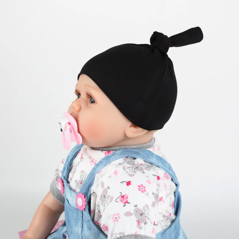 Double Layers Handmade Knotted Hat Solid Baby Girls Comfortable Warm Cotton Infant Cap DIY Clothing Decoration Newborn Headwear