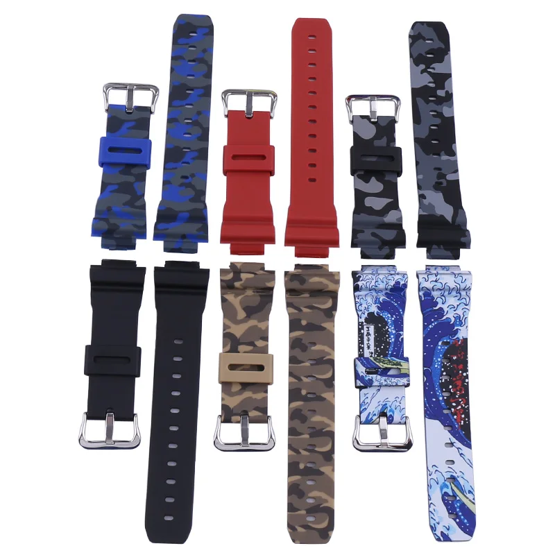 

Men's Resin camouflage watch strap compatible for Casio DW6900 6600 6930 GW6900 watch band women's rubber sports Wristband 16mm