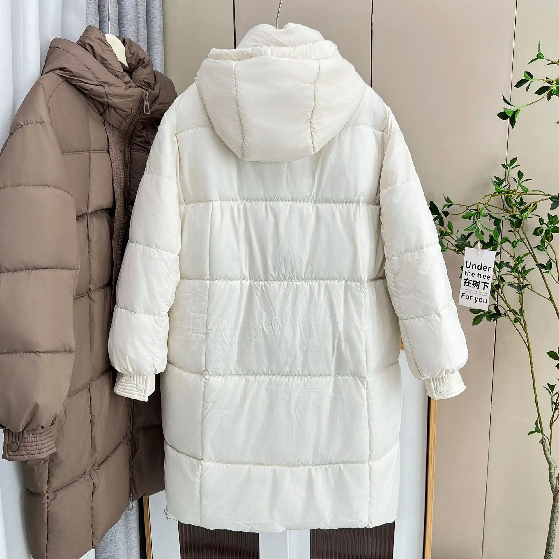 Parka x-lungo da donna taglie forti Giacca invernale imbottita in cotone caldo con cappuccio e design ampio 137