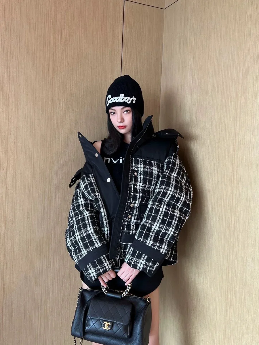 

Хит-цвет, полосатые пальто на гусином пуху, пуховики, зимняя мода, пушистые пуховые пальто, женские более толстые теплые парки wy2320