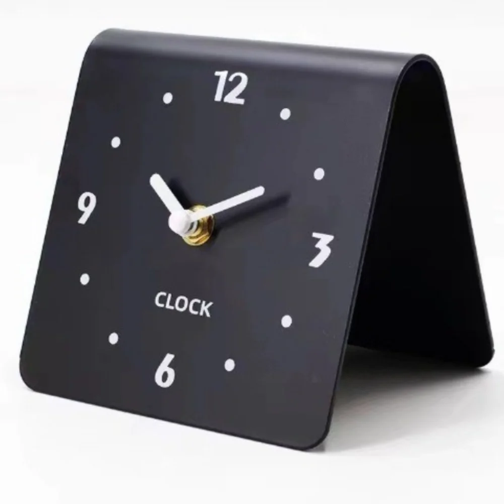 Indoor Clock Acrylic Modern Desktop Clock White， Black Square Silent Table Clock 2.76*3.94in Bedside Clock Living Room