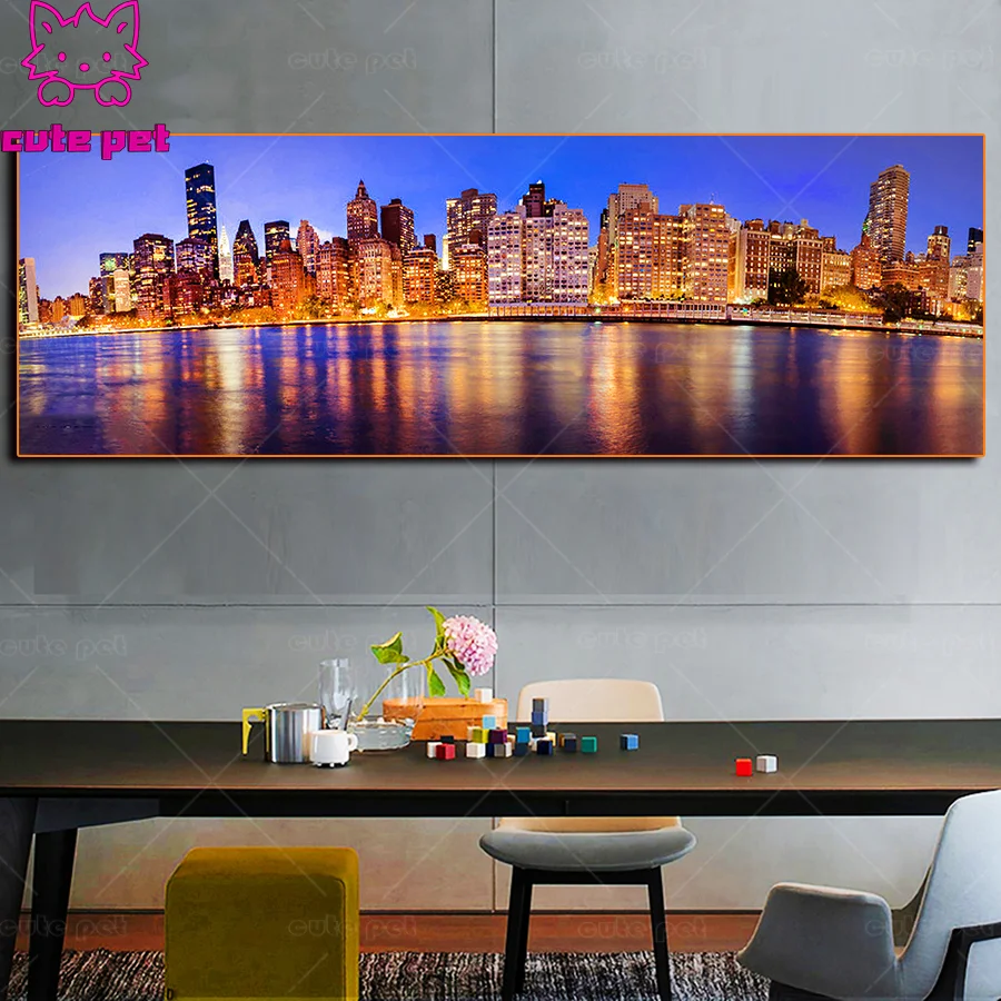 FULL Mosaic New York Manhattan Cityscape 5D DIY Diamond art Embroidery home decoration diamond painting cross stitch gift large