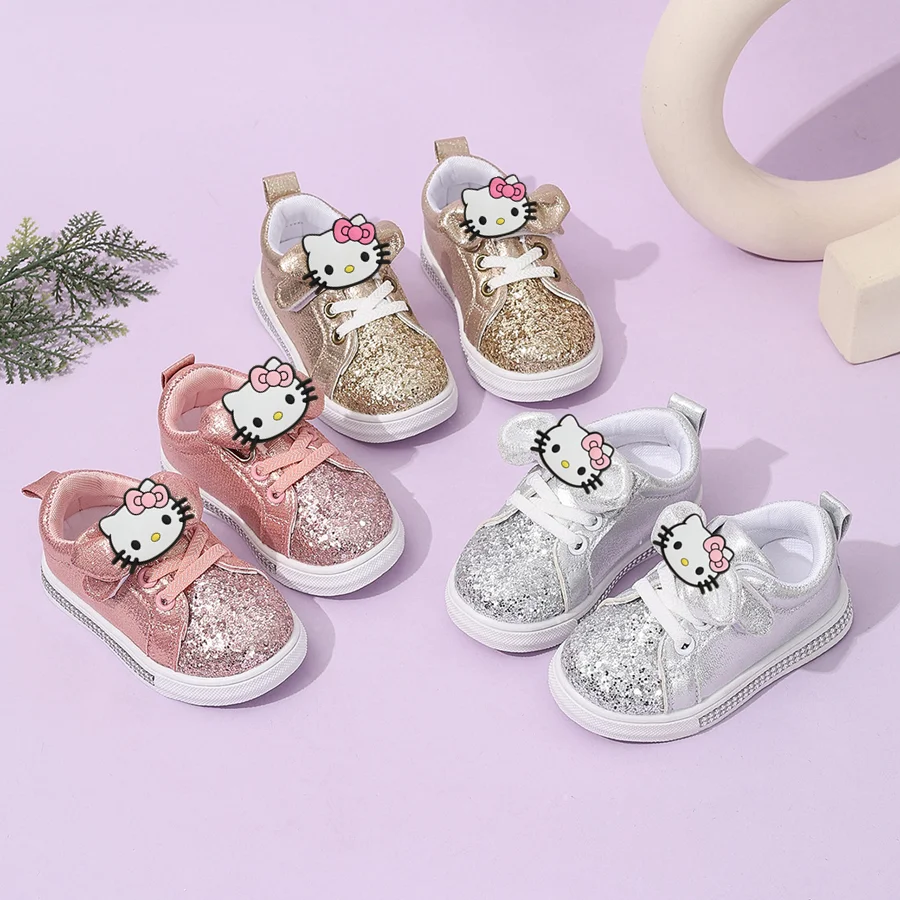 

Hello Kitty, обувь для малышей, нескользящая повседневная обувь Sanrio, новая весенняя спортивная обувь, детские кроссовки