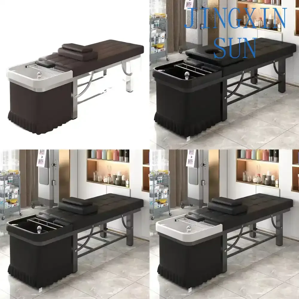 Thai Shampoo Bed for Hair Salon Beauty Salon Ear Fumigation Massage with Water Heater Head Treatment Bed for Barber Shop