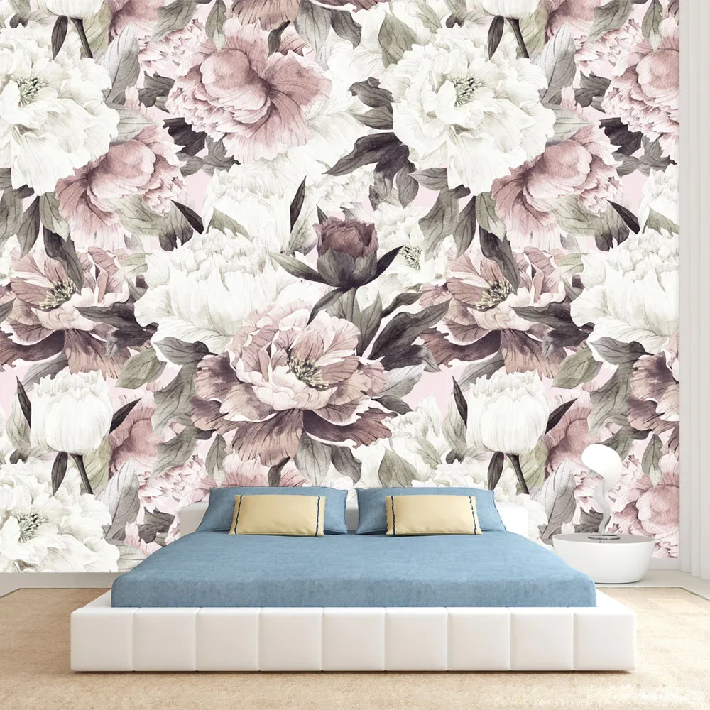 

Removable Peel and Stick Optional Wallpaper for Living Room Bedroom Walls Peony Flower TV Contact Wall Papers Home Decor Panels