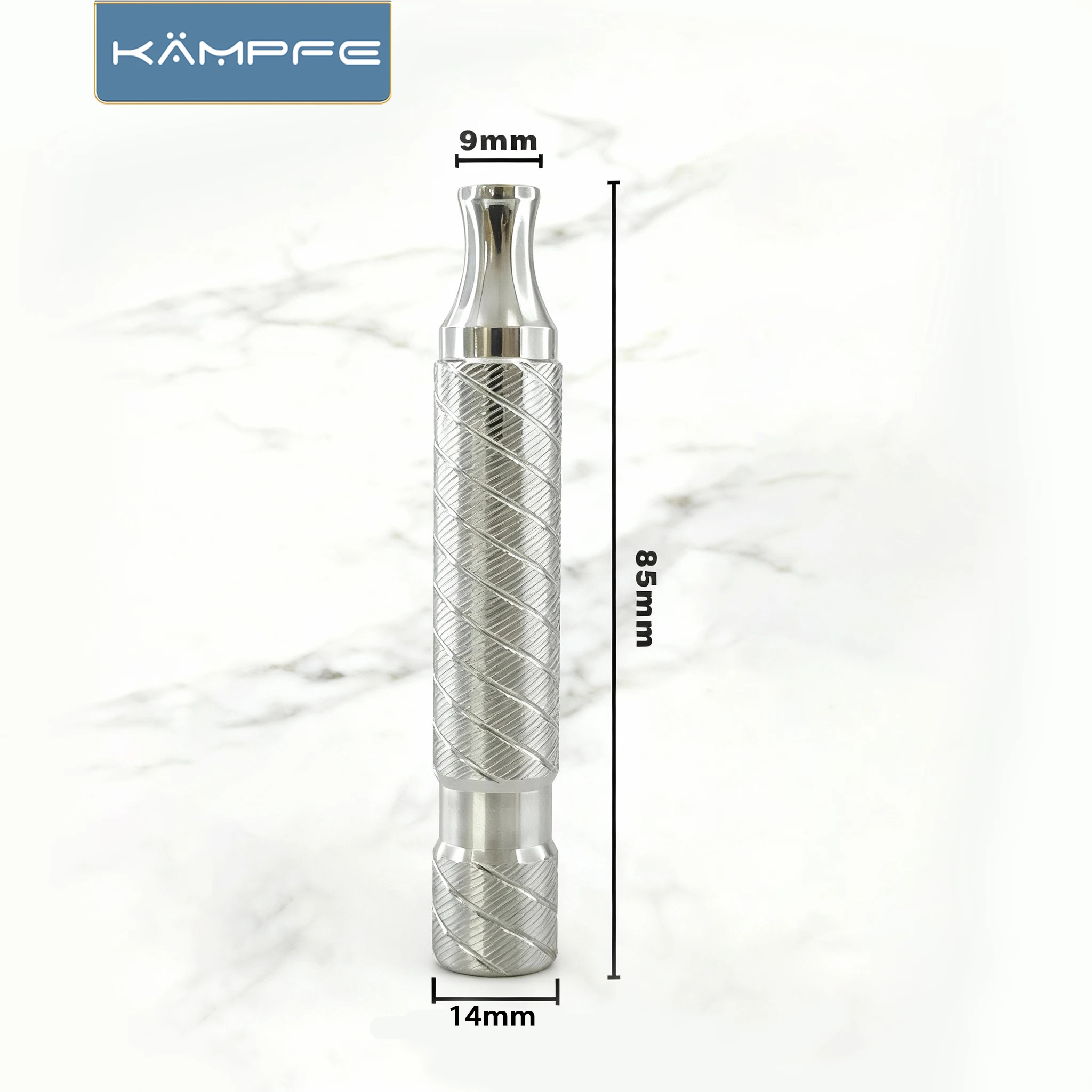 KAMPFE Stainless Steel/Titanium Polished Manual Non-Slip Razor Handle gifts for men