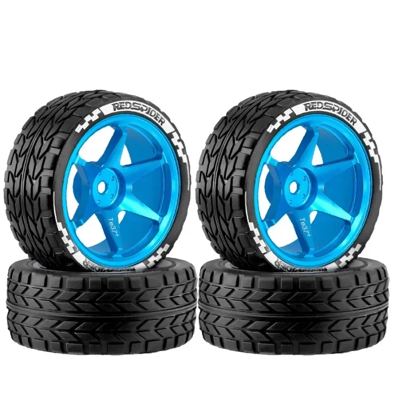 

1/10 RC On-road Drift Car Rubber Tires Alloy Wheels Hubs Set for XV02 HSP 94123 Tamiya TT01 HPI Kyosho HSP PTG2