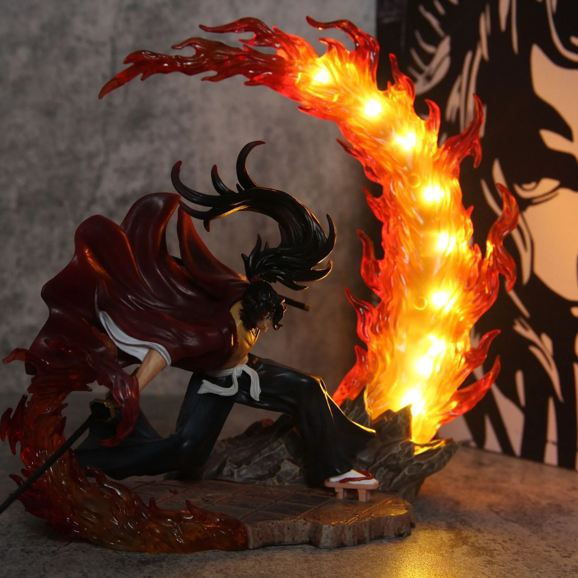 Demon Slayer Figures Kokushibo  Anime Figure Luminous Statue Pvc Model Tsugikuni Yoriichi Figur Desktop Collect Kids Toys Gift